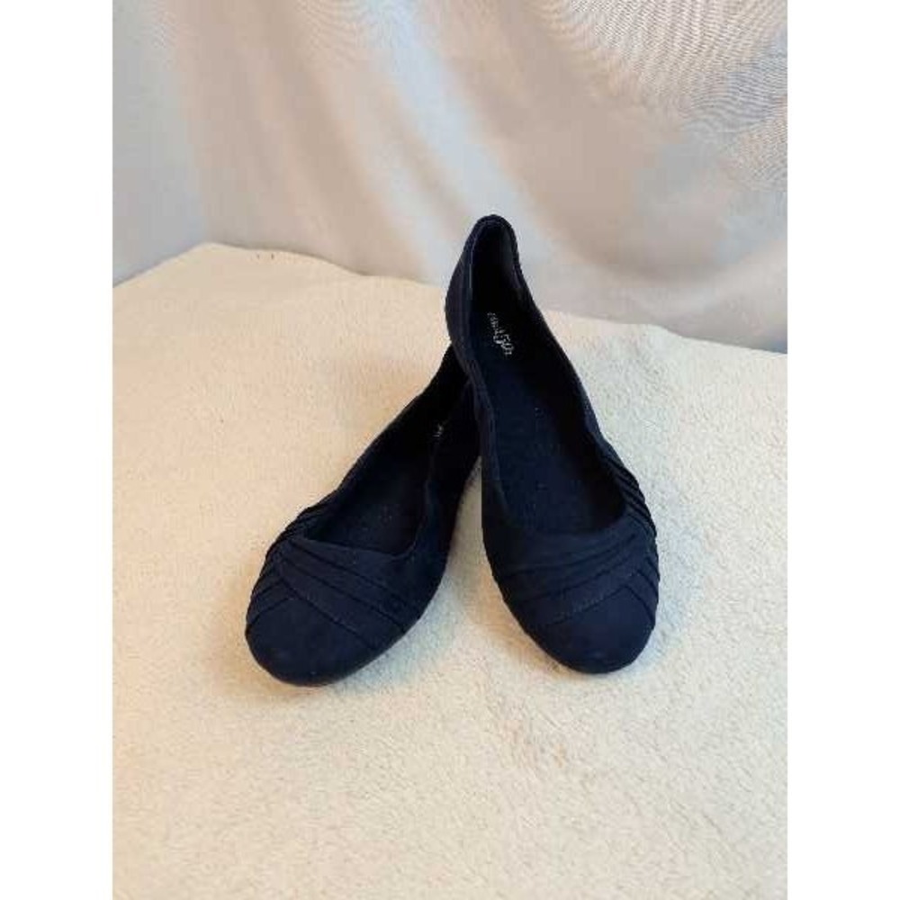 East 5th Women's Navy Blue Ballet Flats Shoes Size 7.5 Pleated Detail